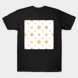 Suns and Dots Pale Orange on White Repeat 5748 T-Shirt